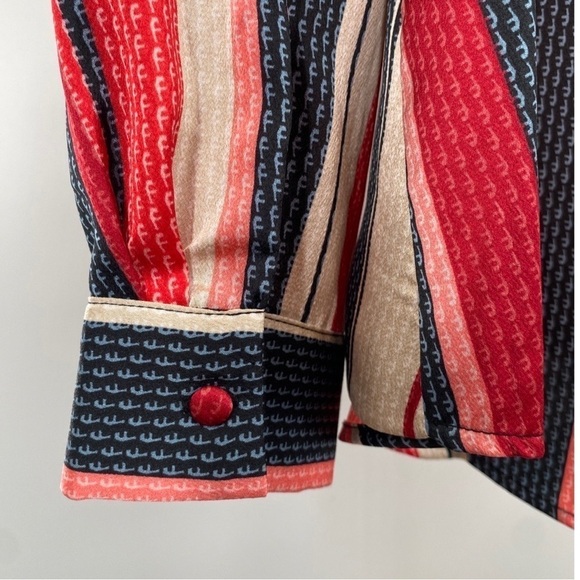 Vince Camuto Women’s Red Pink Navy Striped Top Size XL - Picture 4 of 8